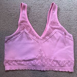 EUC Aerie size large laser cut Pink Bralette